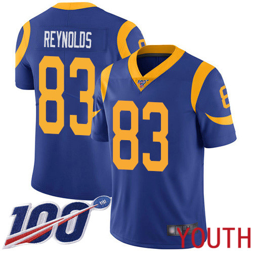 Los Angeles Rams Limited Royal Blue Youth Josh Reynolds Alternate Jersey NFL Football 83 100th Season Vapor Untouchable